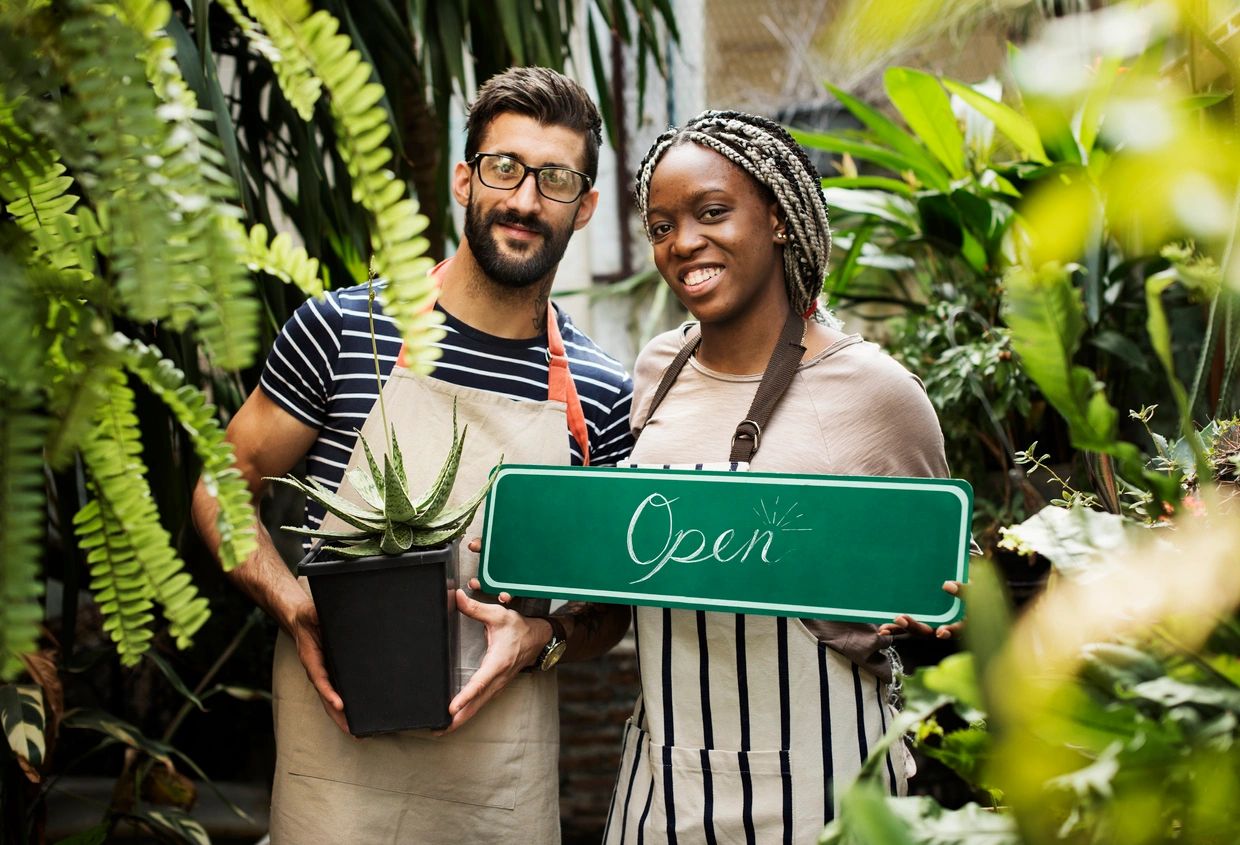 Entrepreneurs networking and building connections